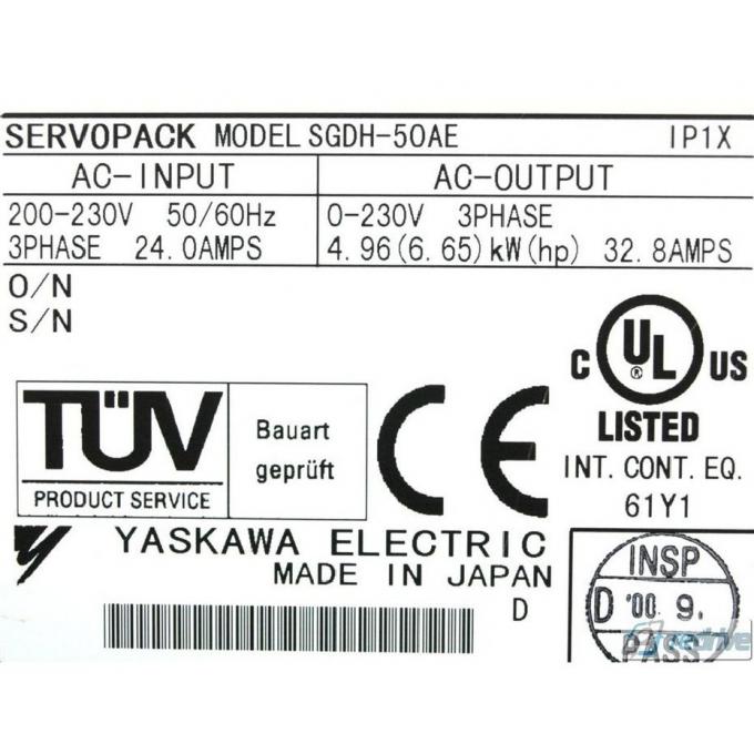 Yaskawa SGDH-50AE Servopack ACサーボ モーター ドライブ200VAC 5kW 32.8A Ver 34840 0