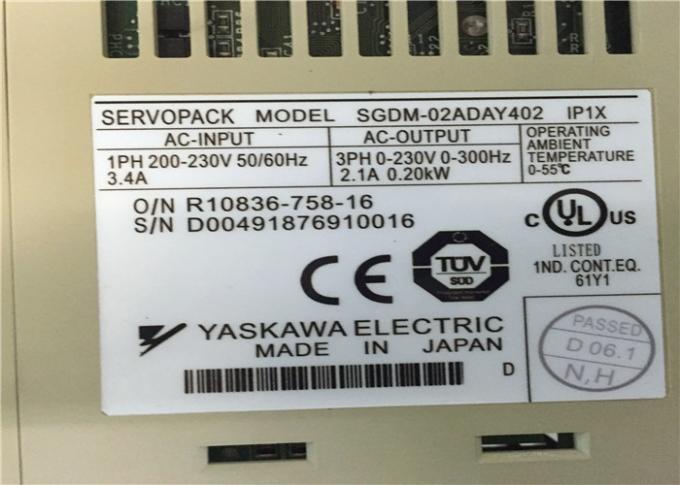 Yaskawa AC産業サーボ モーターSGDM-02ADAY402 200W 200Volt 3000RPM 0