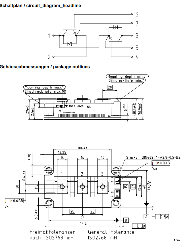 IGBT FF400R06KE3 62mm C-Serien Modul mitの堀Infineon Technologies AG 0