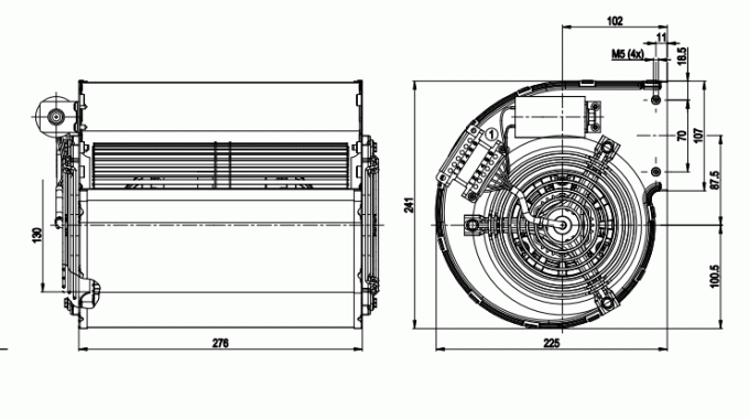 HRSTAR 2500/2700RPM EBM-PAPSTの遠心ファンR2D190-AC08-09/R2D190-AC08-10 0