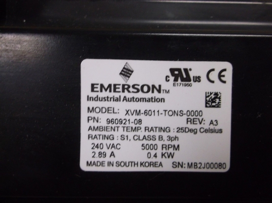 XVM-6011-TONS-0000 エマーソン メトリック取り付け スタールトルク 5000 RPM 最大速度 フライングリード