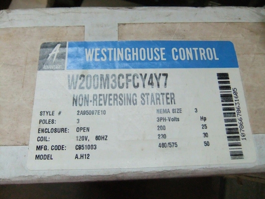 W200M3CFCY4Y7 WESTINGHOUSE アドバンテージ スタート 3 ポール 逆向きのネマ 3 段階