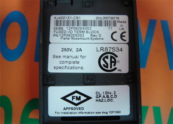 Emerson DeltaV KJ4001X1-CB1 12P0625X052 ヒューズ付き I/O ターミナル ブロック
