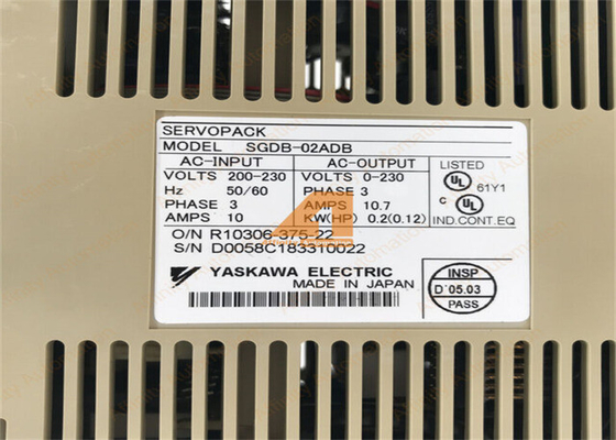 Yaskawa SGDB-02ADB AC SERVO AMPLIFIER 200-230V 3A 3 段階の位置制御 USASGM