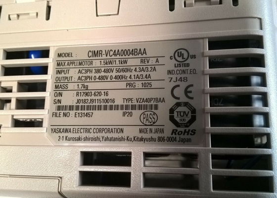 ヤスカワ CIMR-VC4A0004BAA インバータードライブインプット 4.3/3.2AMP 380-480V 50/60HZ