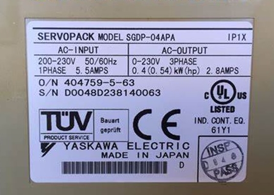 安川電機 SGDP-04APA デジタルACサーボ制御、インクリメンタルエンコーダおよびアブソリュートエンコーダに対応