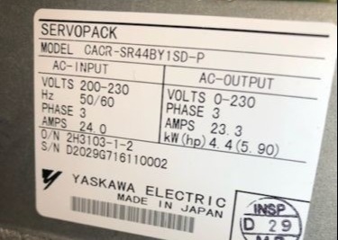 安川電機 CACR-SR44BY1SD-P 全デジタル 4.4kW 200VAC Dシリーズ サーボパック