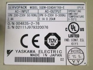 Industrial Servo Drives YASKAWA 1Phase 0.2KW 50/60hz SERVOPACK SGDM-02ADAY769-E