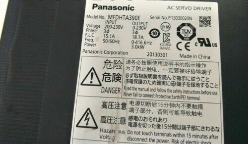 Panasonic Japan  A4 series AC Servo Drive 3000W 3KW 200V MFDHTA390