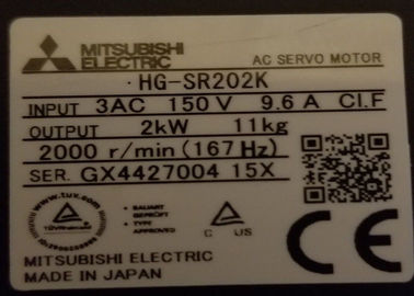 MITSUBISHI Indutrial Permanent Magnet 3 Phase AC Servo Motor HG-SR202K 2KW Motors HG-SR202BK