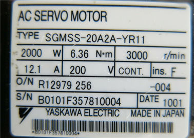 Industrial  Yaskawa ELECTRIC 2000W Robot AC Servo Motor 3000rpm SGMSS-20A2A-YR11