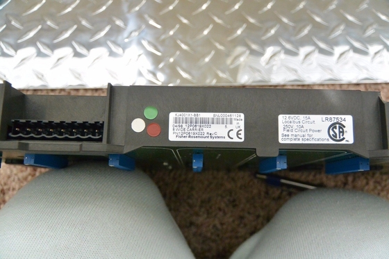 EMERSON of KJ4001X1-BE1  I/O CARRIER W/SHIELD 8 WIDE 8-6.5 AMP 12.6-30 VDC,5 to 95% Non-Condensing IP 20 Rating .