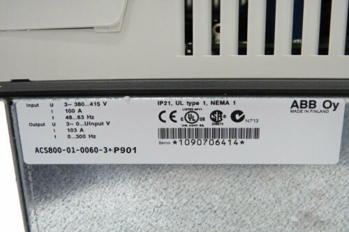 ABB ACS800-01-0060-3+P901の単一フェーズの頻度コンバーター50 60hz